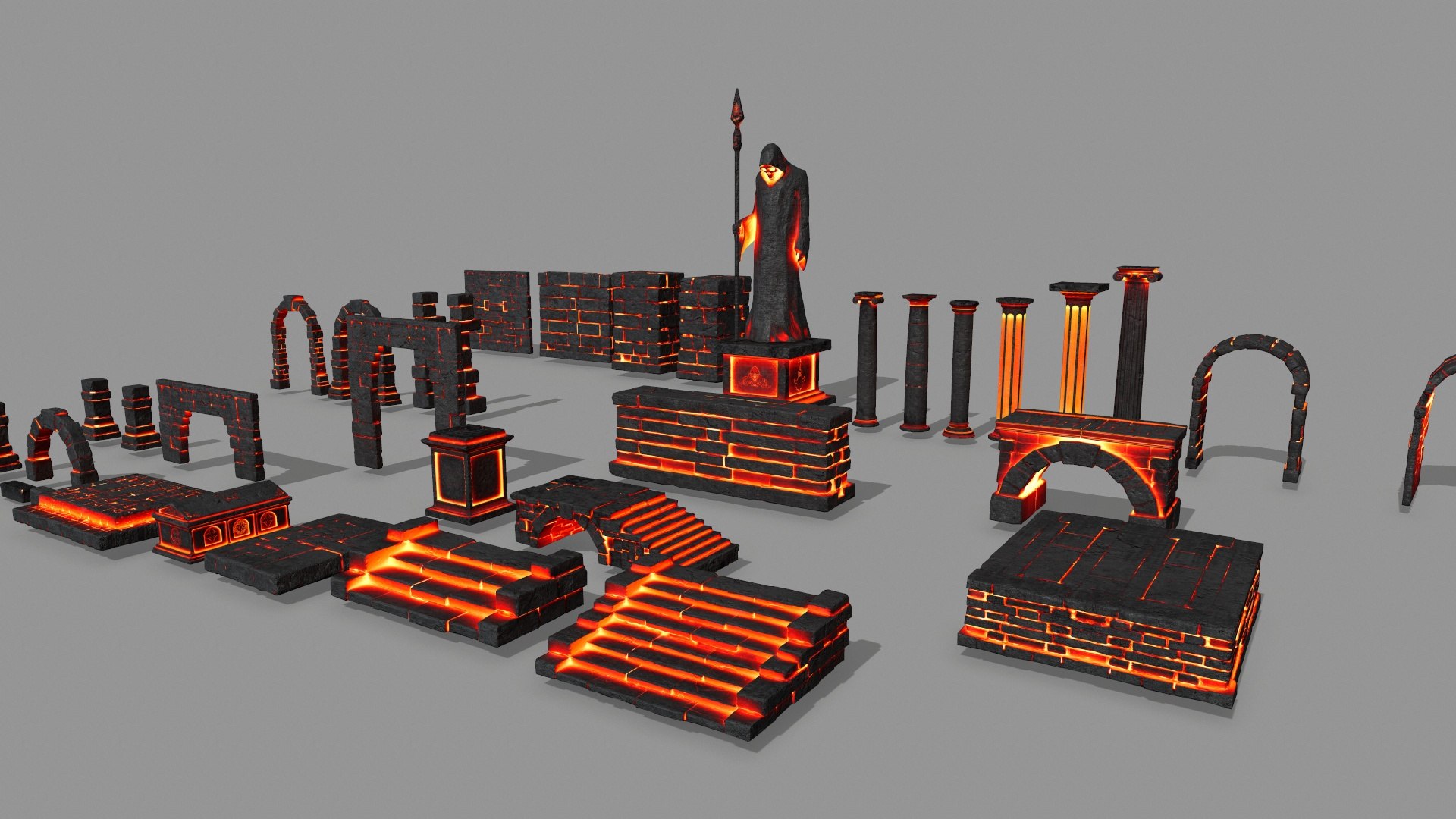 3D Lava Ruin Set Model - TurboSquid 2105888