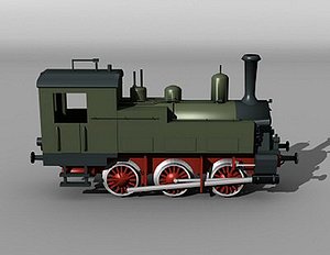 3d model german t3 steam engine