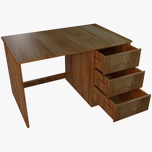 wooden desk 3D model