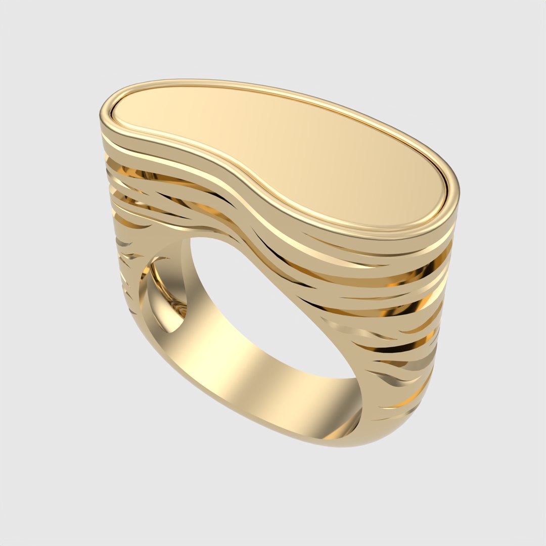 3D Model Signet Ring With Footprint Design JDBCo - TurboSquid 2341433