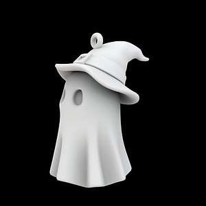 3D Spooky Ghost Keychain 3D Print Model Halloween Accessory model