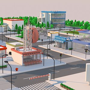 3D model Cartoon City