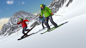 Skiing Animations 3D model