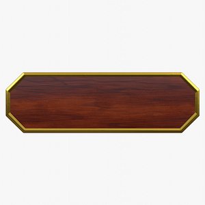 3D Wooden Nameplate model
