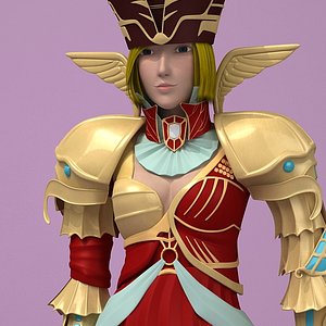 fantasy warrior woman 3d model