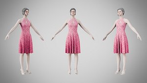 Dress 23 Tickle Me Pink With Design model