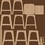 3D Realistic Wood Dining Table Stool model