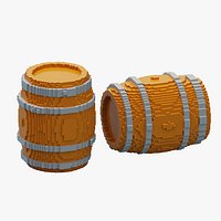 Voxel Wooden Barrels