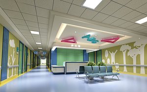 Nurse Station - Hospital hall - Waiting Area 3D model
