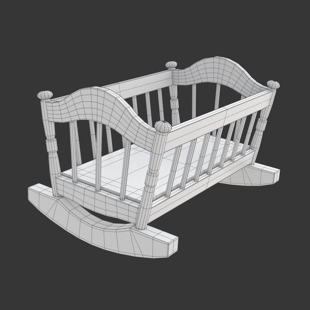 Cradle Wood Wooden 3D Model - TurboSquid 1230498