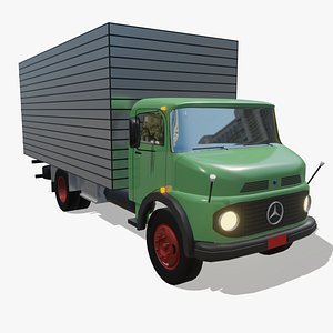 MB 1113 box truck low poly 3D model