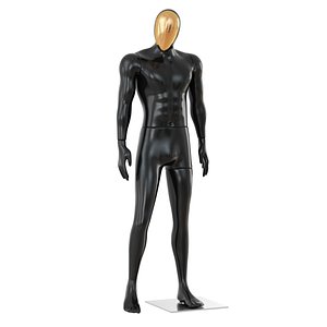 male mannequin golden face 3D model