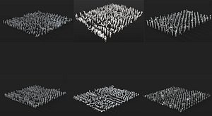 1400 Lowpoly People Crowd 3D model