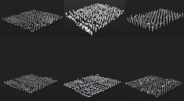 modelo 3d 1400 Lowpoly People Crowd - TurboSquid 2039371