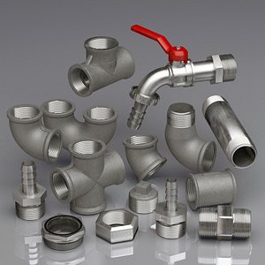 3D model pipe water metal