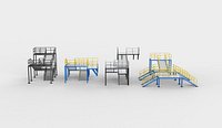 Industrial Stairs Bridge set 3D model