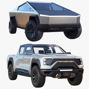 electric pickup trucks tesla 3D