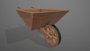 Garden Wheelbarrow wooden 3D model