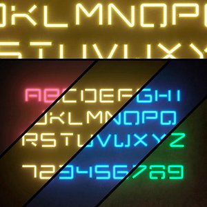 Light modules Set 072 Neon Alphabet 3D