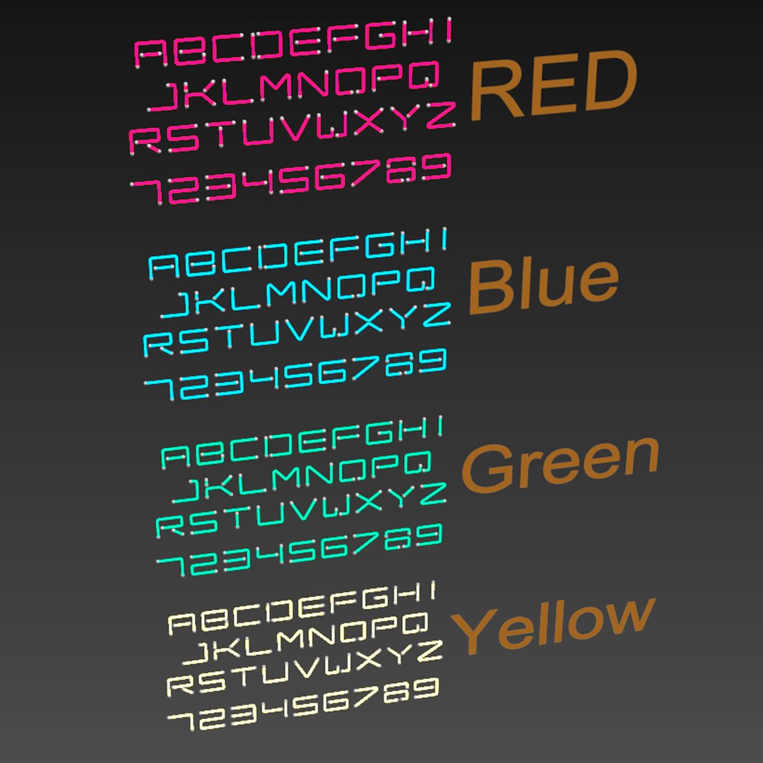 Light Modules Set 072 Neon Alphabet 3D - TurboSquid 1798964