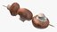 Champignons sur brochettes en bois