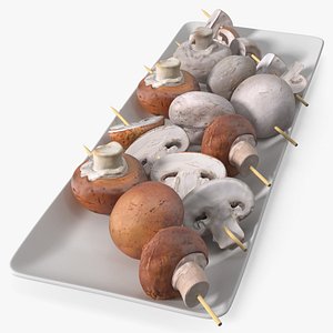 Mushrooms on Wooden Skewers