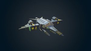 3D scifi military drone 04