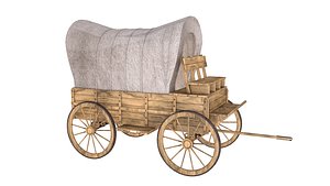 wooden wagon 3D model