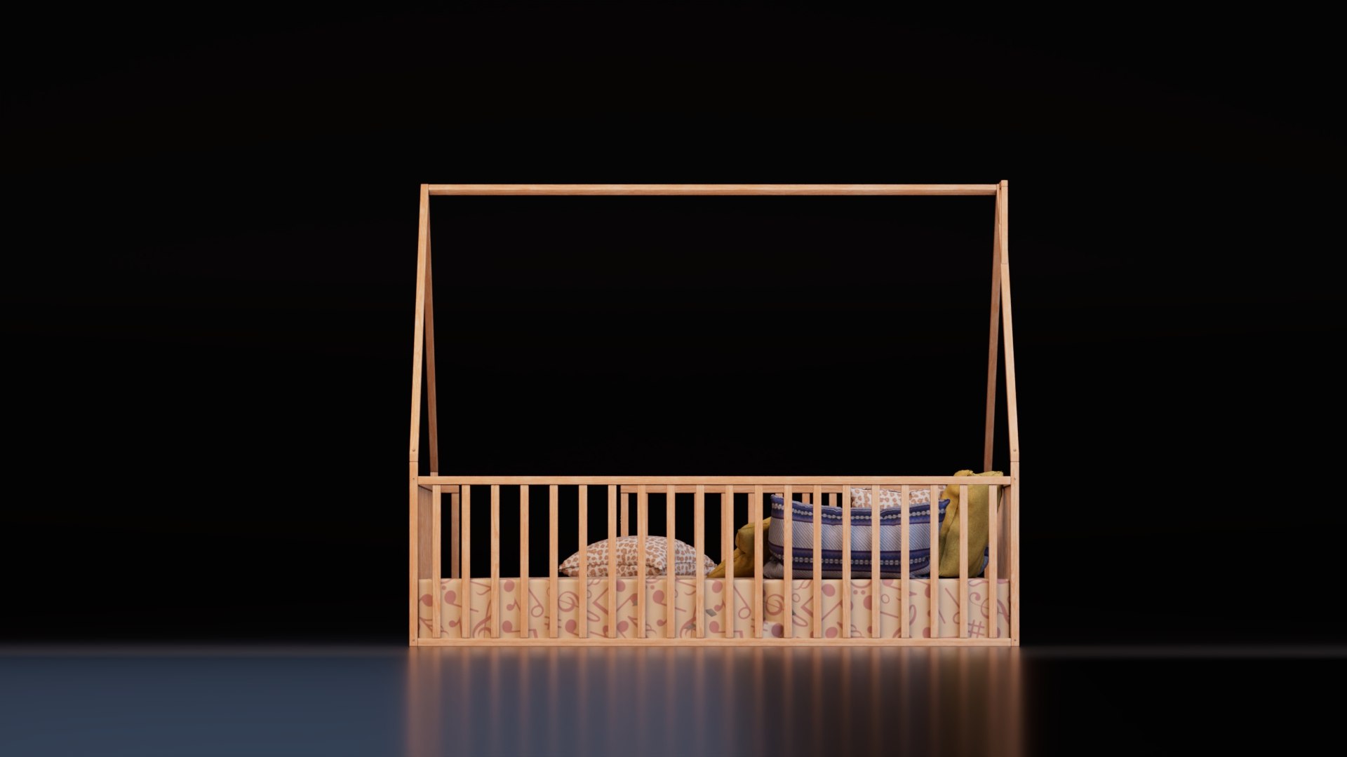 3D model Wooden House Bed with Safety Rails and Decorative Bedding https://p.turbosquid.com/ts-thumb/yO/BwpPHo/5B/preview6/jpg/1792847821/1920x1080/fit_q87/4828691ed37b37c5c49148341c85805d902b453e/preview6.jpg