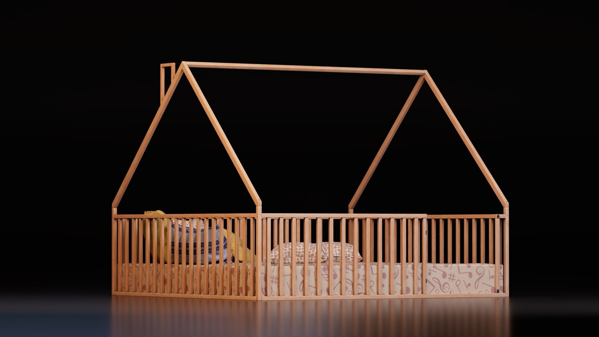 3D model Wooden House Bed with Safety Rails and Decorative Bedding https://p.turbosquid.com/ts-thumb/yO/BwpPHo/8W/preview2/jpg/1792847817/1920x1080/fit_q87/e73038dd5c7dc5553eb194e81fbcf4e2307f735f/preview2.jpg