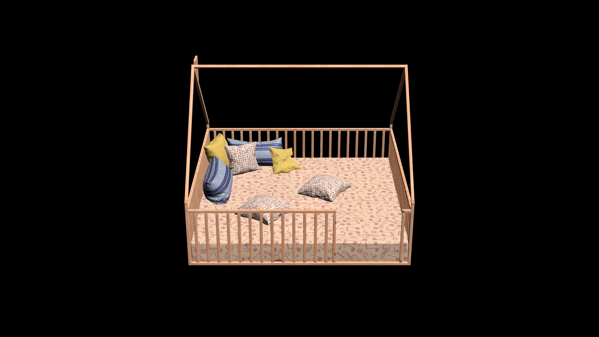 3D model Wooden House Bed with Safety Rails and Decorative Bedding https://p.turbosquid.com/ts-thumb/yO/BwpPHo/Nn/preview/jpg/1792847826/1920x1080/turn_fit_q99/8cdfc5a1b02c04bab238f3ad87e19d5b20328d48/preview-1.jpg