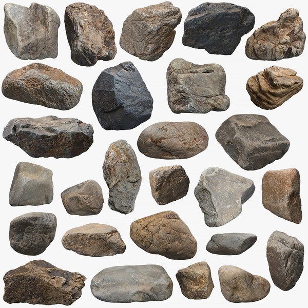 3D River Stone Collection model