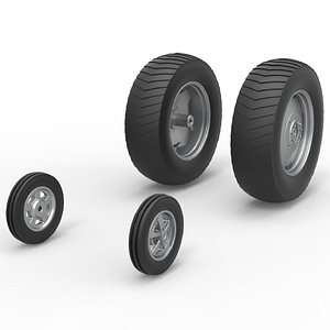 Wheel set of Small block Pulling tractor Scale 1 to 25 3D model