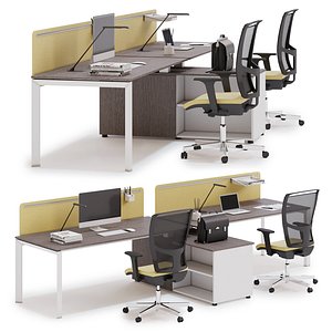 3D office workspace las