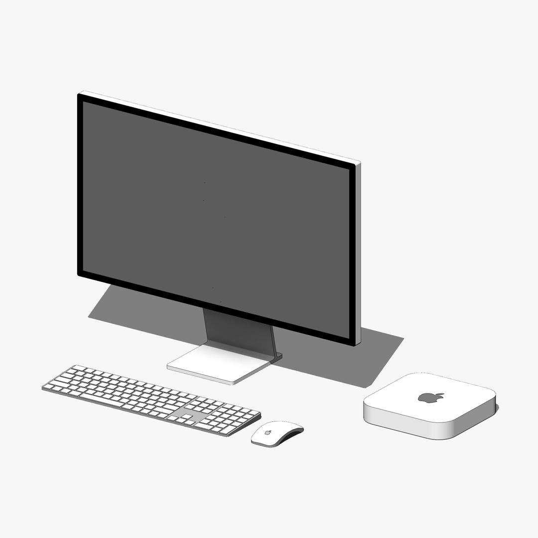 modelo 3d Apple Mac Mini Workstation - Revit Family - TurboSquid 1918609