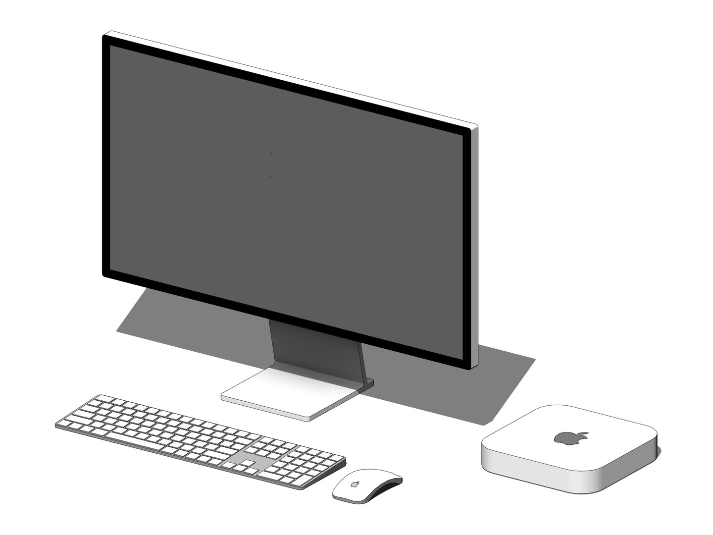 Apple Mac Mini Workstation - Revit Family 3D - TurboSquid 1918609
