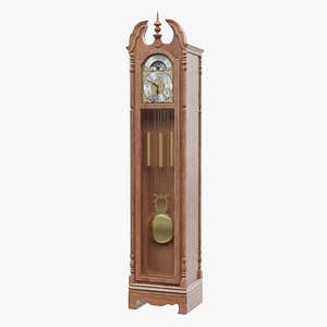 antique grandfather clock 3D