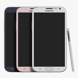 Samsung Galaxy Note II All Colors 3D