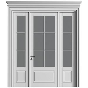 French Interior Door Partition in classic style 3D