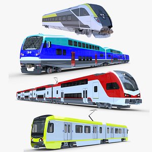 American trains bundle 3D model