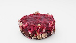3D Cherry chocolate brownie baked confection