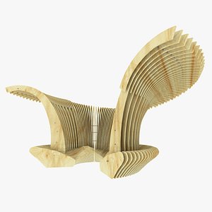 Abstract Park Parametric Wooden Bench