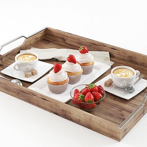 3d cupcake strawberry cake model