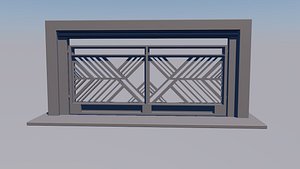 Modern Sliding Gate Minimalist Design for Archviz and Games model