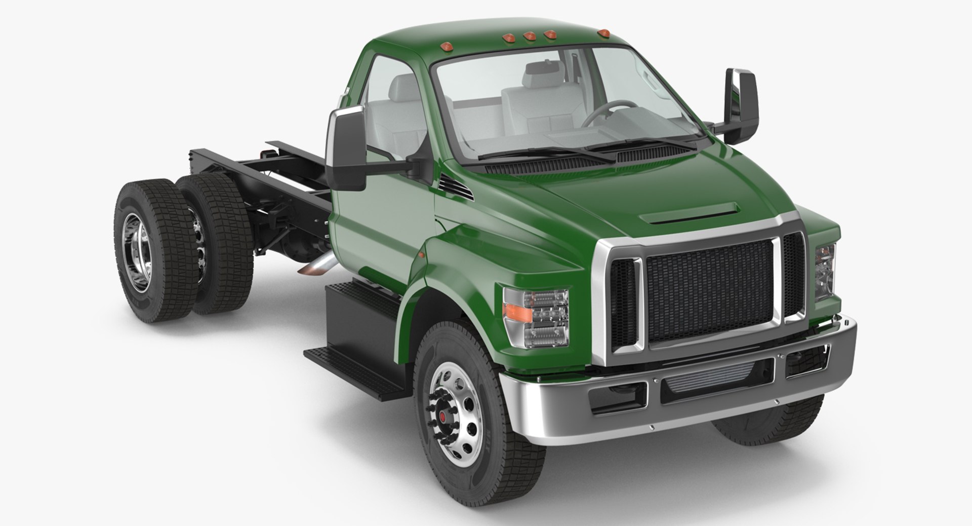 Crew Cab Chassis Truck Generic 3D Model 3D model preview