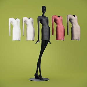 long dresses cloth mannequin 3D