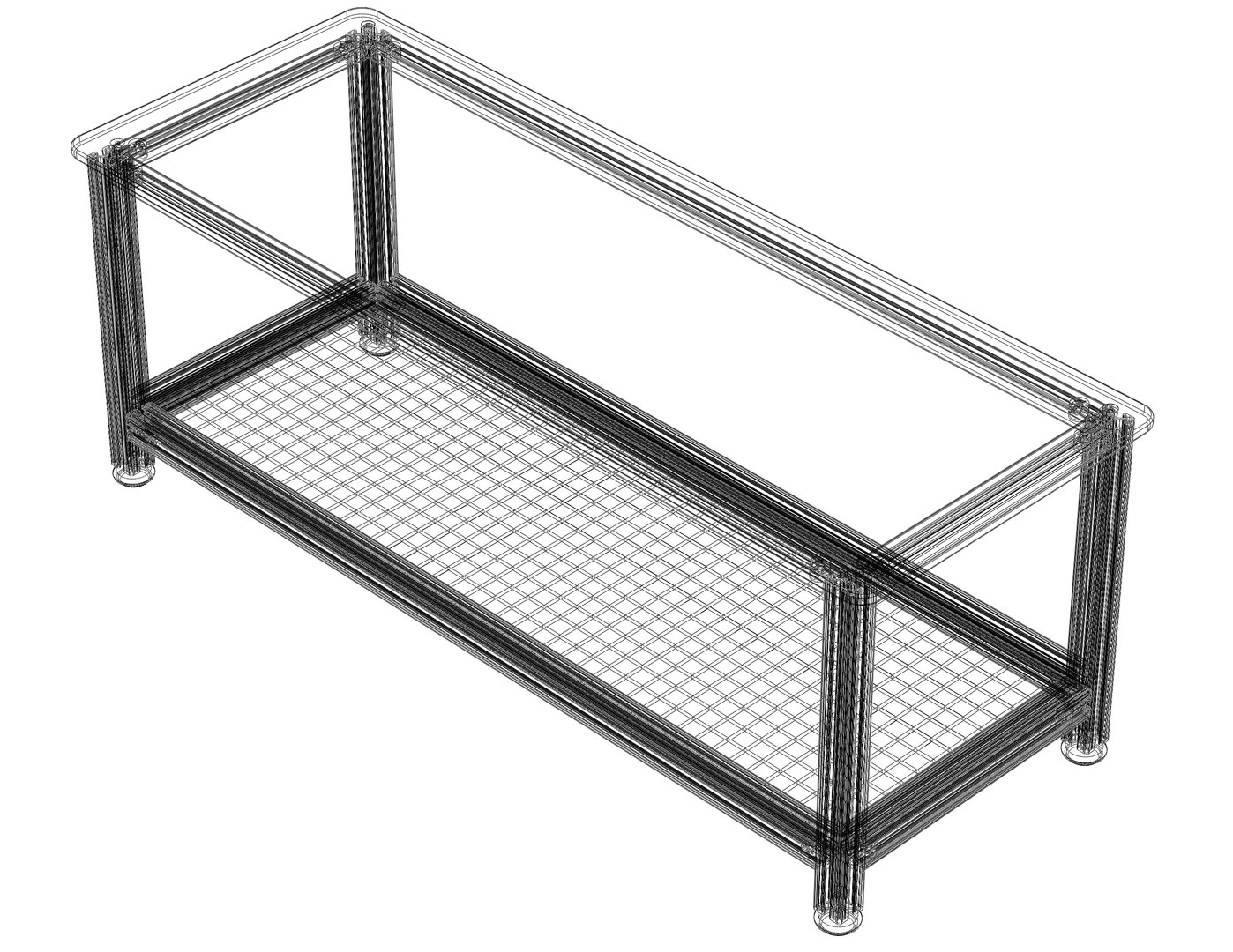 3D Aluminum Industrial Coffee Table TurboSquid 2176491