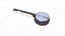 Old Banjo Musical Instrument Low-poly PBR