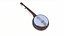 Banjo antigo, instrumento musical, modelo PBR de baixa poligonagem