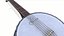 Banjo antigo, instrumento musical, modelo PBR de baixa poligonagem